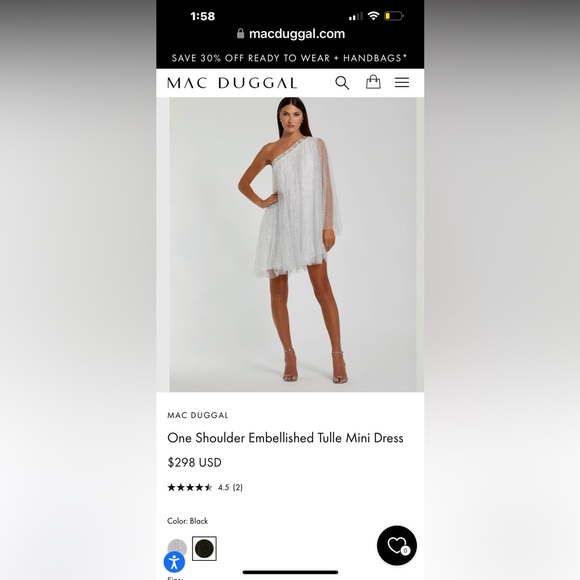 MacDuggal one shoulder mini tulle dress - Picture 13 of 13